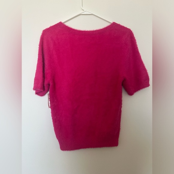 Anthropologie Maeve Rona Eyelash Sweater Tee Fuzzy - Picture 4 of 9